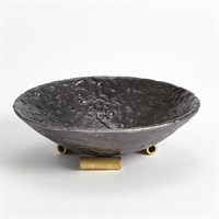 Cast iron and brass bowl
